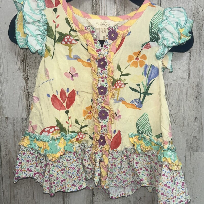 12/18M Yellow Floral Top, Yellow, Size: Girl 6-12m