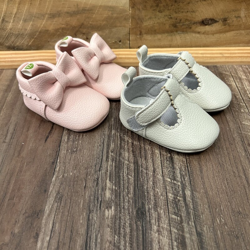 2 Pk First Steps Bow/Sand, Multi, Size: Shoes 1
Size:1 (0-3M)