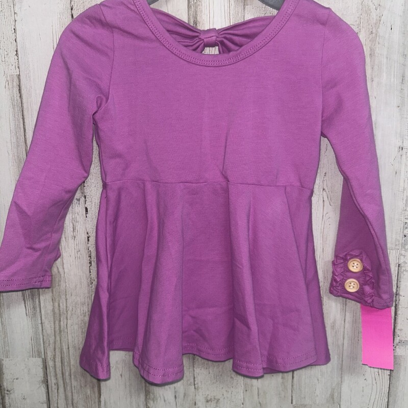 2T Purple Bow Back Top