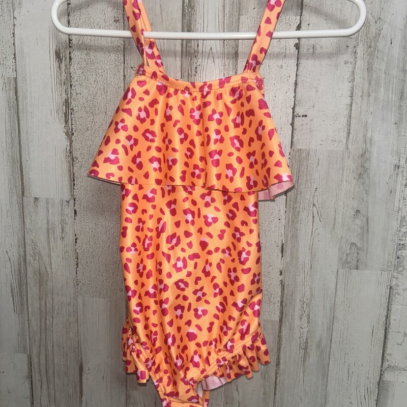 3T Orange Cheetah Swim, Orange, Size: Girl 3T