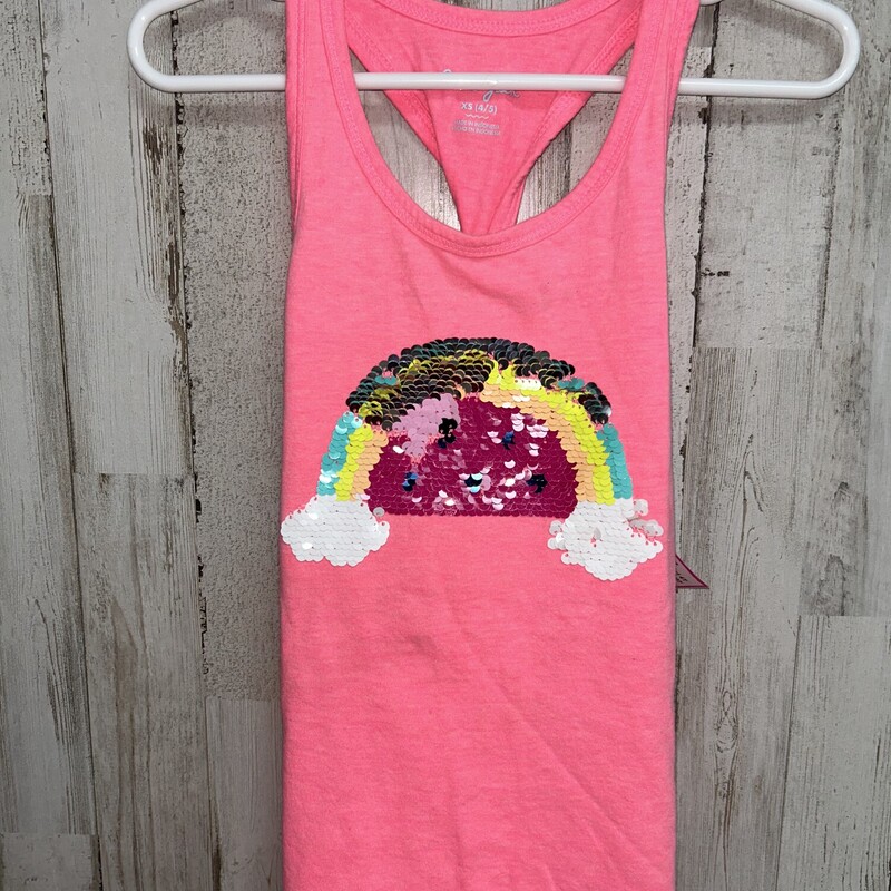 4/5 Pink Sequin Rainbow T, Pink, Size: Girl 4T