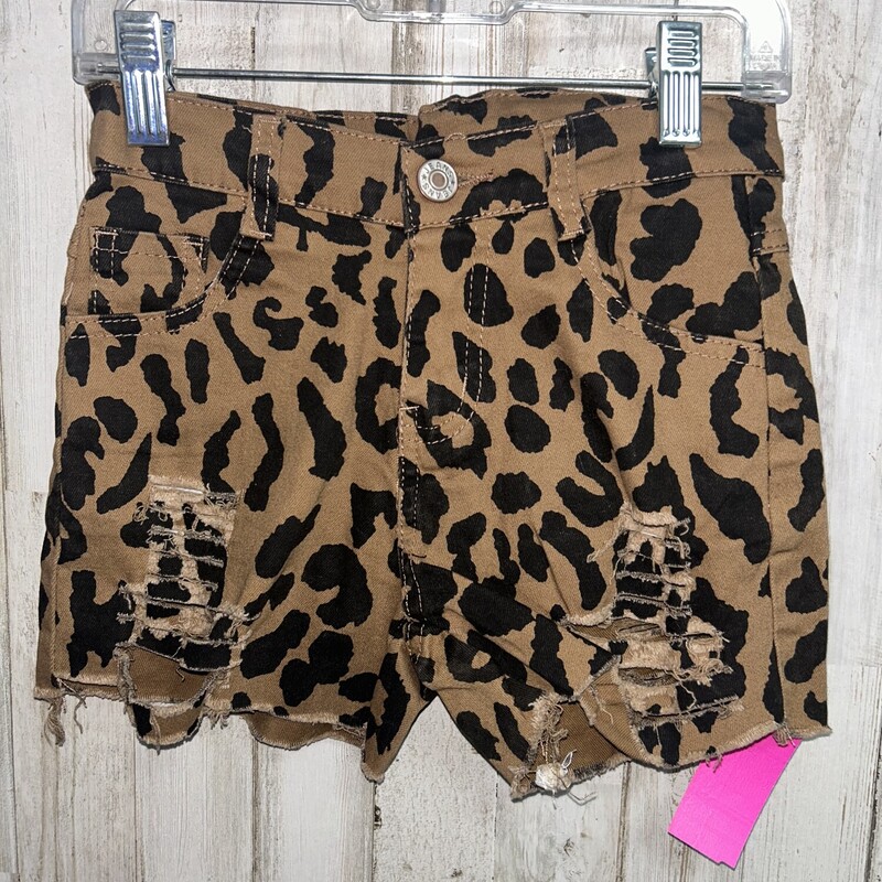 6/7 Tan Cheetah Shorts, Tan, Size: Girl 6/6x