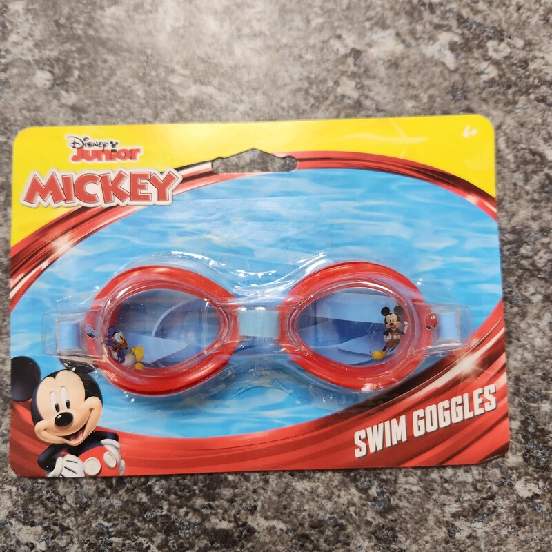 Mickey Mouse Swim Googles, Red, Size: Outdoor