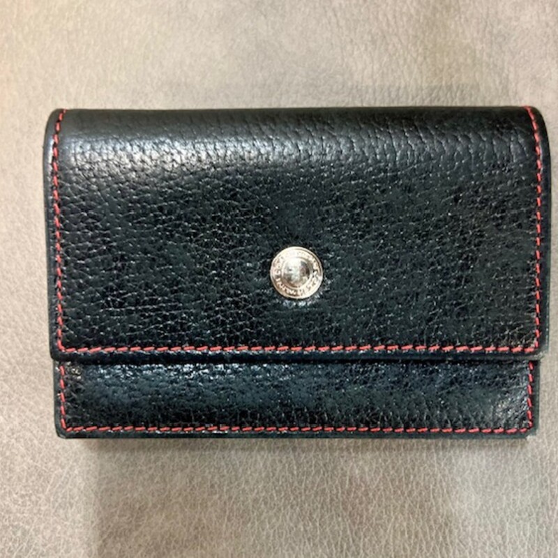 Coach Pebbled Leather Coin Purse with Red Stitching
Black Red
Size: 4 x 3H
