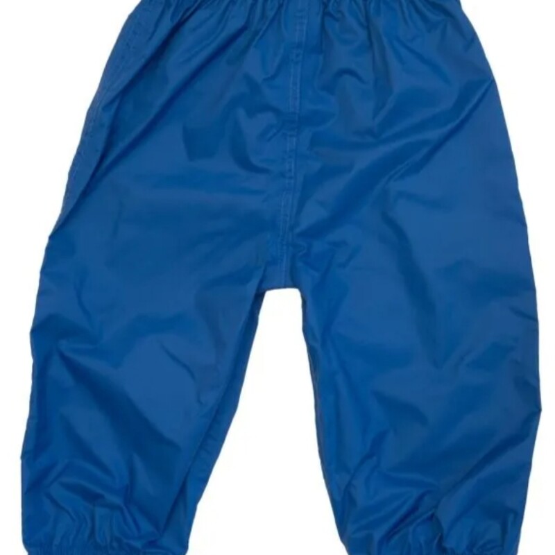 Lined Rain Pant

Shell: 100% Waterproof Nylon
Lining: Fleece
Taped seams
Elastic waist and ankles
Colour:Deep Ocean Blue
Size:2T