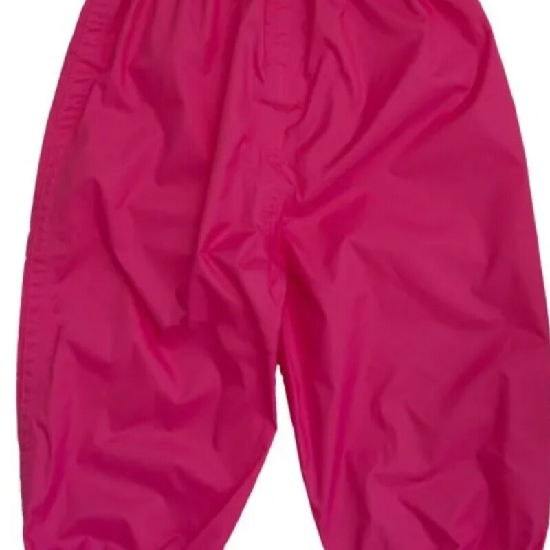 Lined Rain Pant

Shell: 100% Waterproof Nylon
Lining: Fleece
Taped seams
Elastic waist and ankles
Colour:Bubblegum pink
Size: 24M