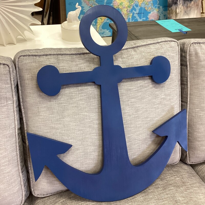 Blue Wood Anchor, Blue, Large
23in wide x 27in tall