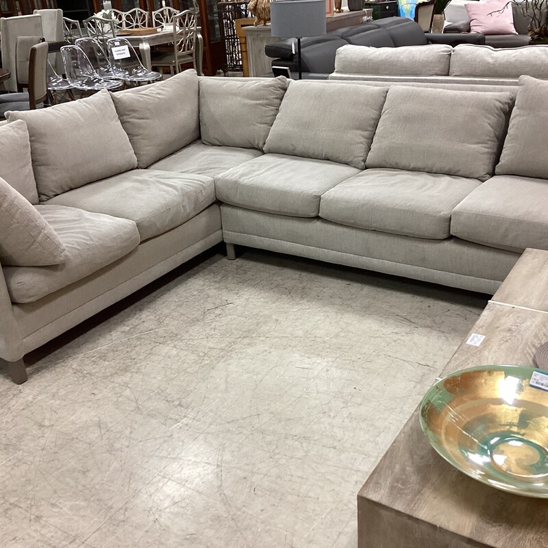Greige 2pc Sectional Down, Greige, L Shaped
110in wide x 85in deep