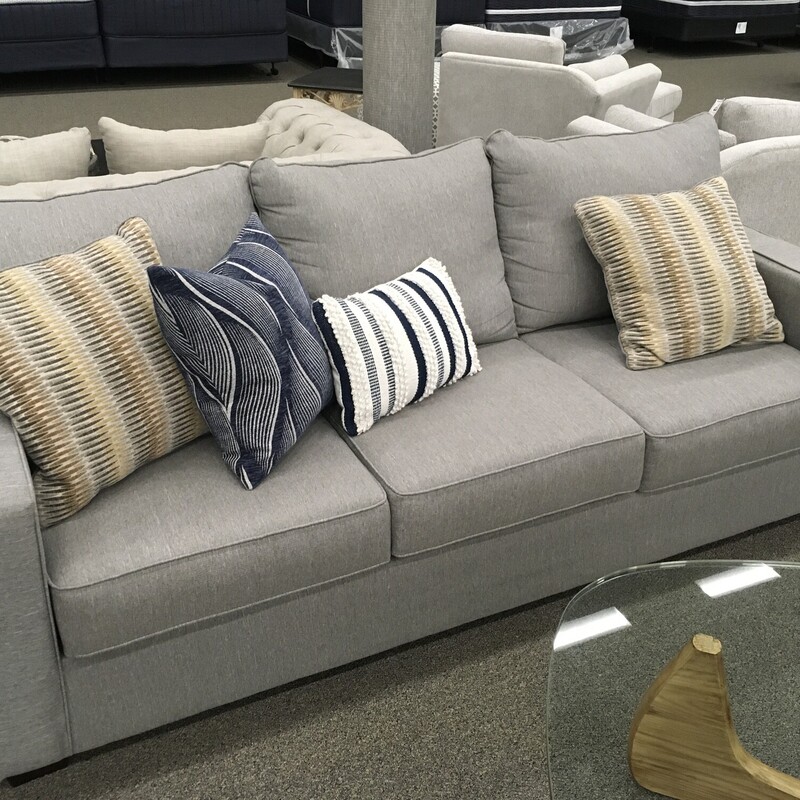 Grey Sofa 4 Pillows