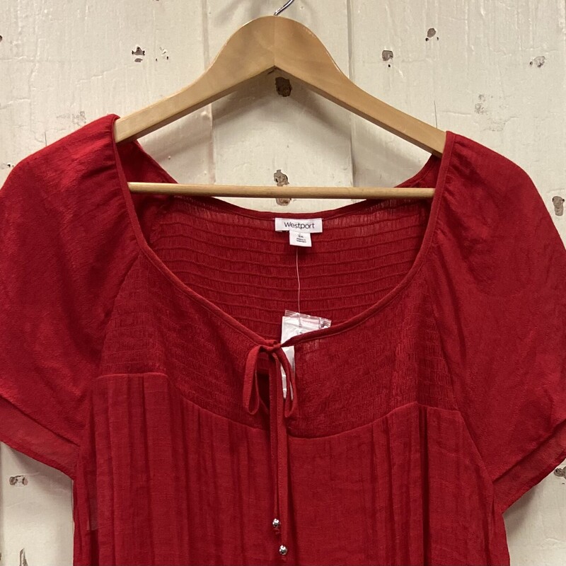 NWT Red Gther Tie Top