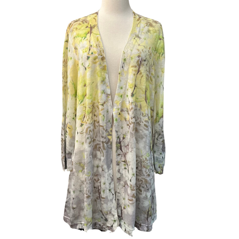 New Nic& Zoe Floral Cardigan
Linen & Cotton Blend
Hand Printed
Yellow and Gray
Size: 3X