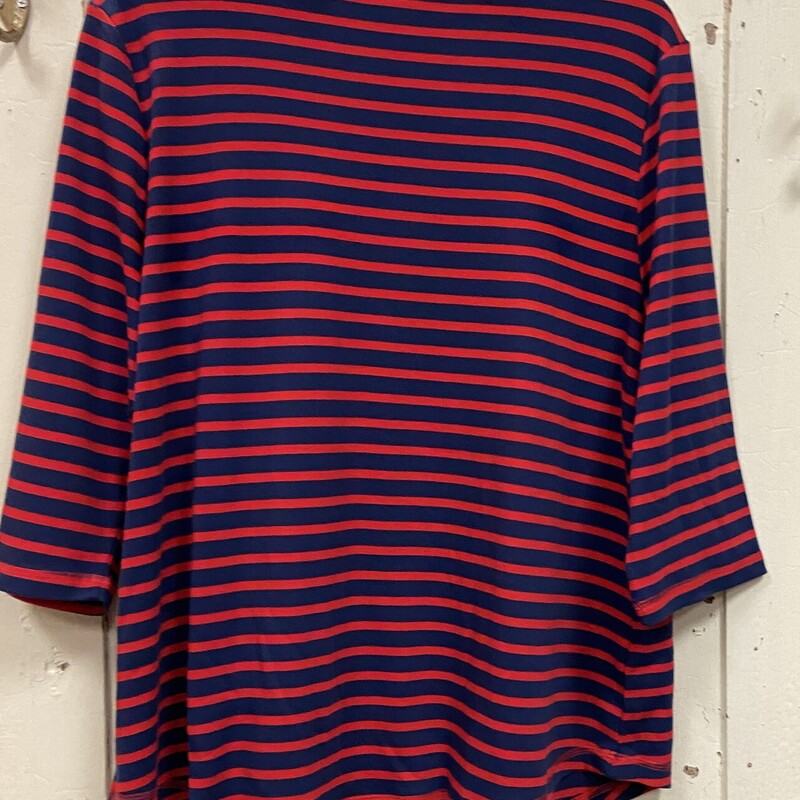 NWT Blu/R Strpe 3/4 Top<br />
Nvy/red<br />
Size: 2X