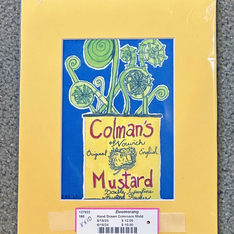 Hand Drawn and Matted Coleman's Mustard
8 In x 10 In.