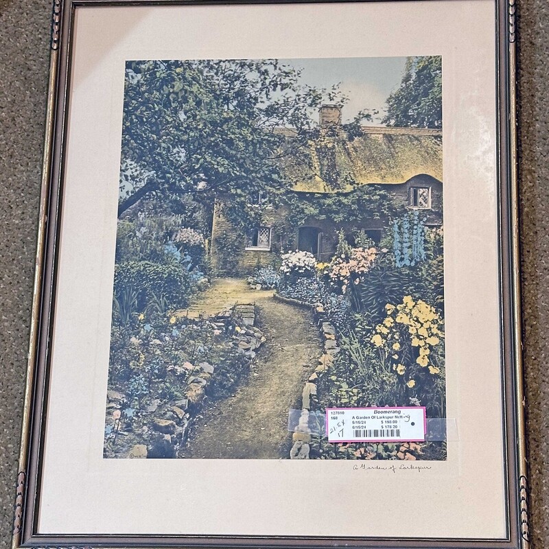 A Garden Of Larkspur by Wallace Nutting.
21.5 In x 17 In.
