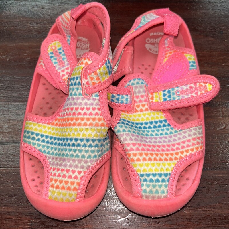 10 Heart Swim Sandals, Pink, Size: Shoes 10
