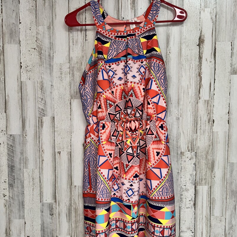 S Pink Aztec Print Dress