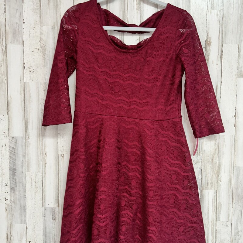M Red Lace Printed Dress