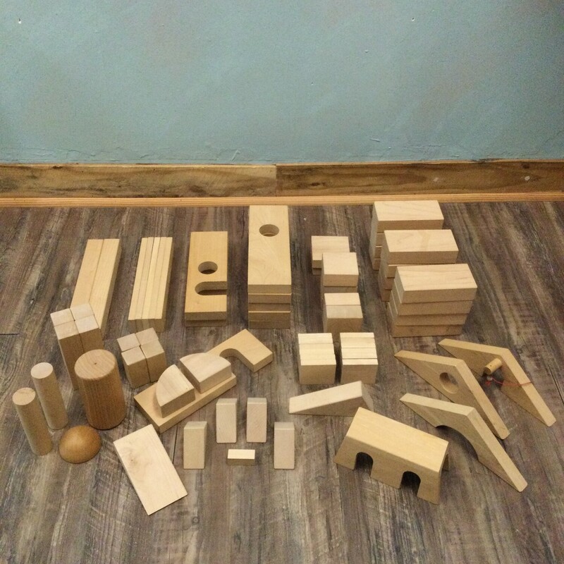 Large Set Wooden Blocks, Wood, Size: Wooden