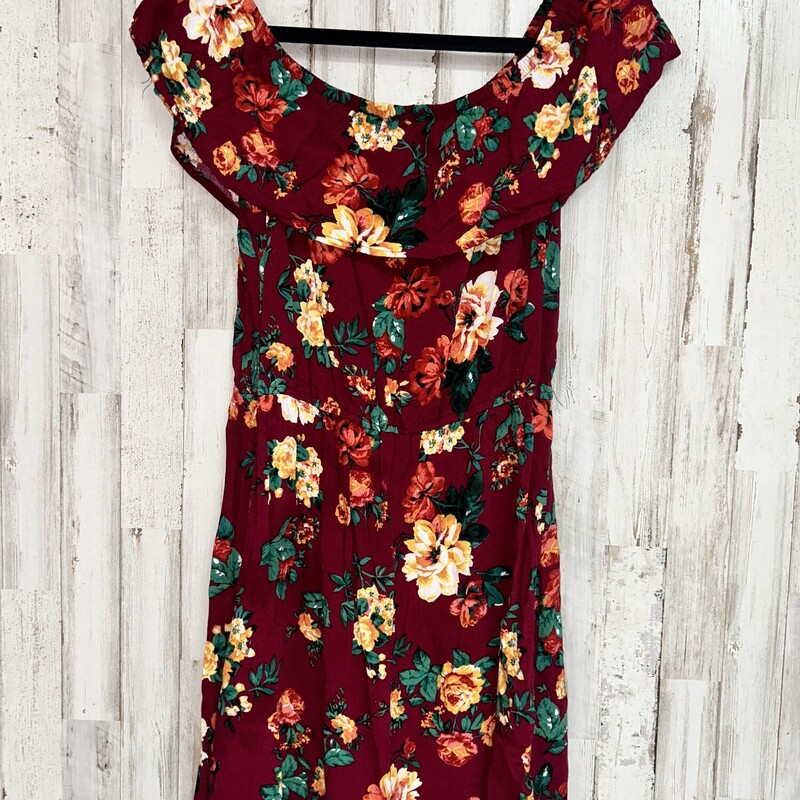 L Plum Floral Print Dress