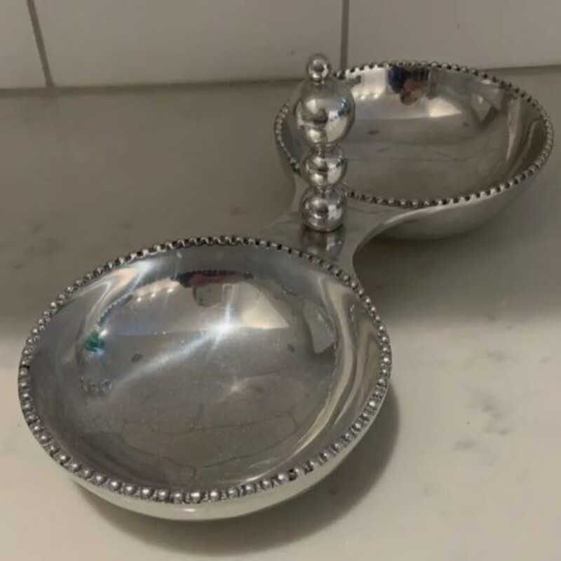 Mariposa Double Bowl
 Silver, Size: 10x3.5H