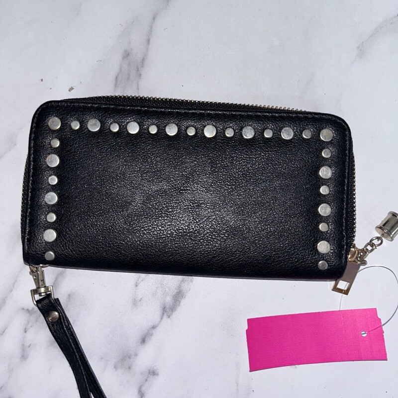 Black Studded Wallet, Black, Size: Accessorie