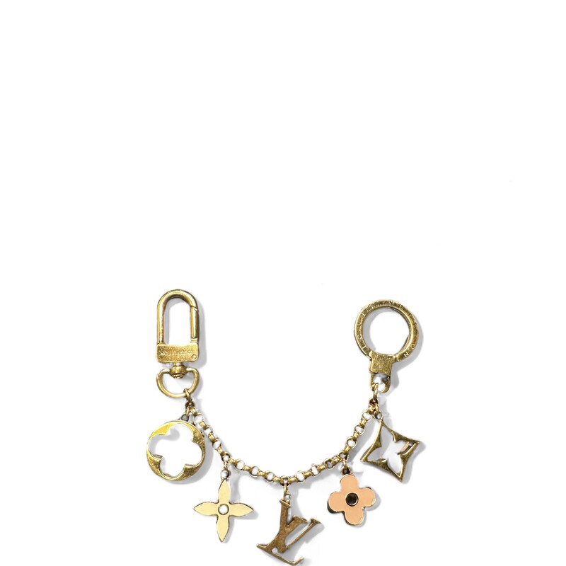 Louis Vuitton Fleur De Monogram Bag KeyChain, Gold, Size: OS

Dimensions:
Length: 7.75 in
Pendant: 1 in