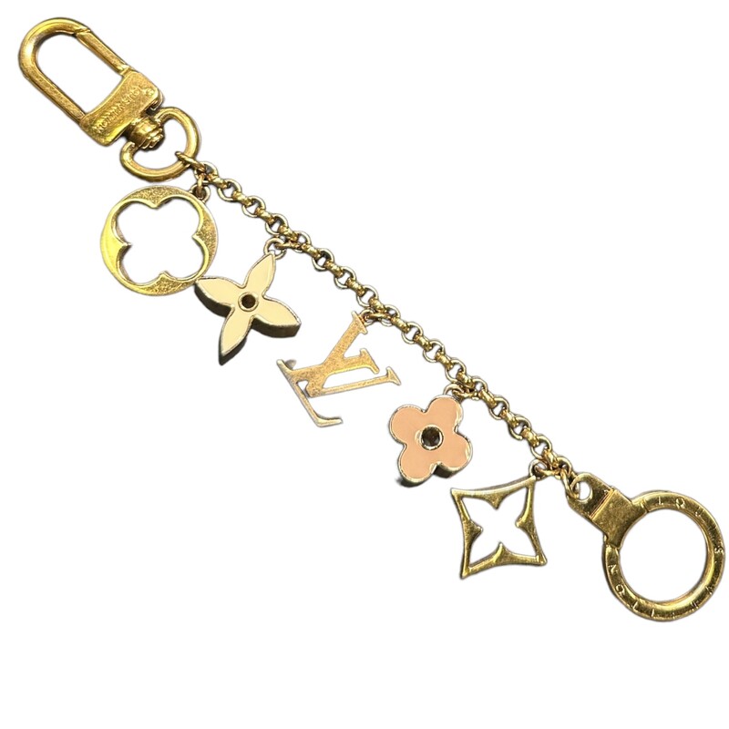 Louis Vuitton Fleur De Monogram Bag KeyChain, Gold, Size: OS

Dimensions:
Length: 7.75 in
Pendant: 1 in