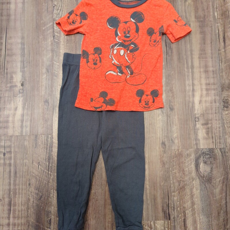 Mickey Face 2pc PJ, Red, Size: 4 Toddler