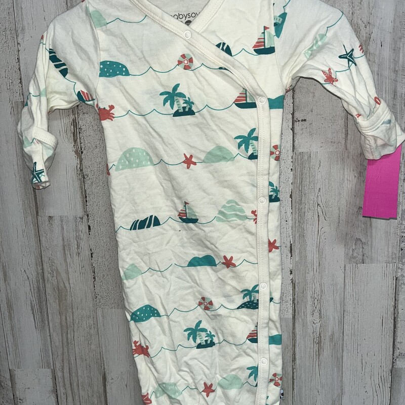 0/3M Beach Printed Gown