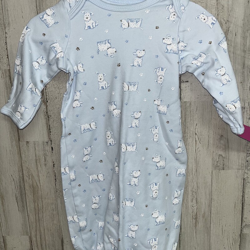 0/3M Blue Dog Gown