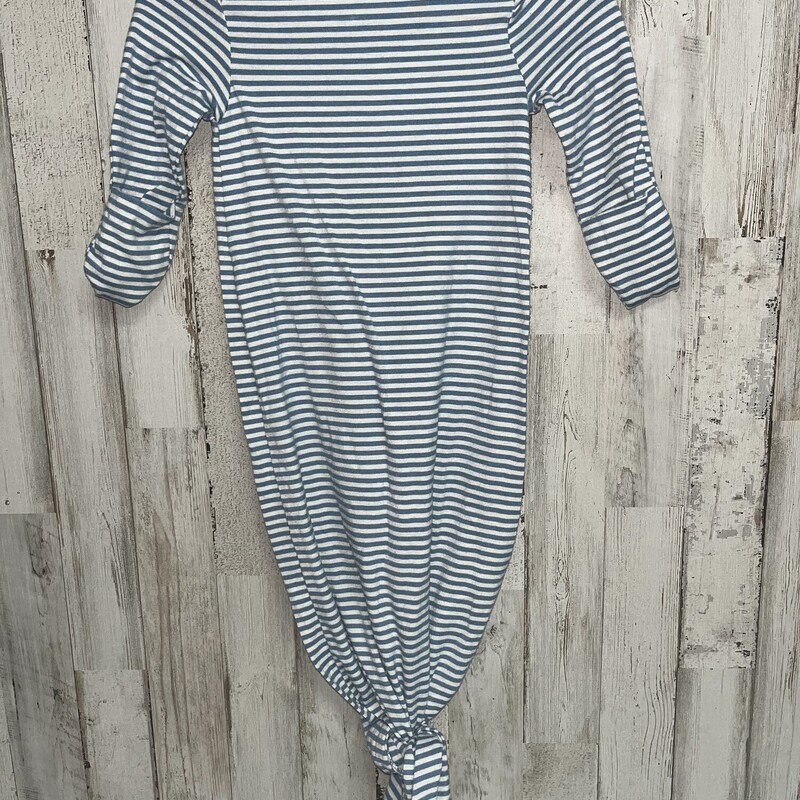 0/6M Blue Striped Gown