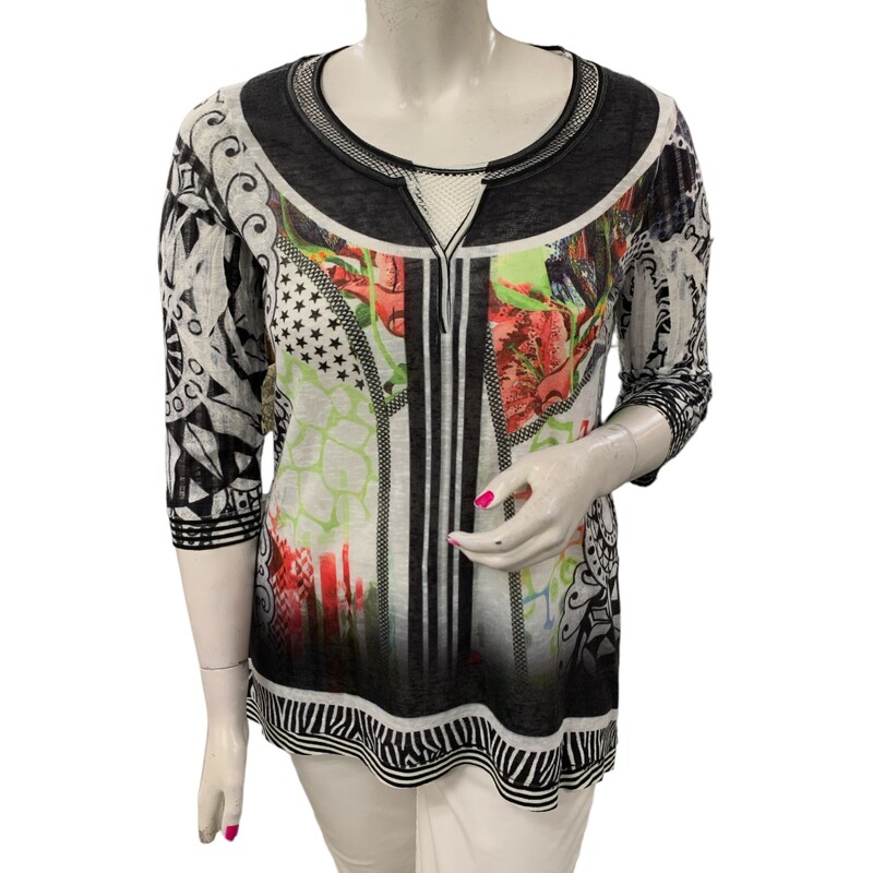 Picadilly Top NWT, Blk/mul, Size: L