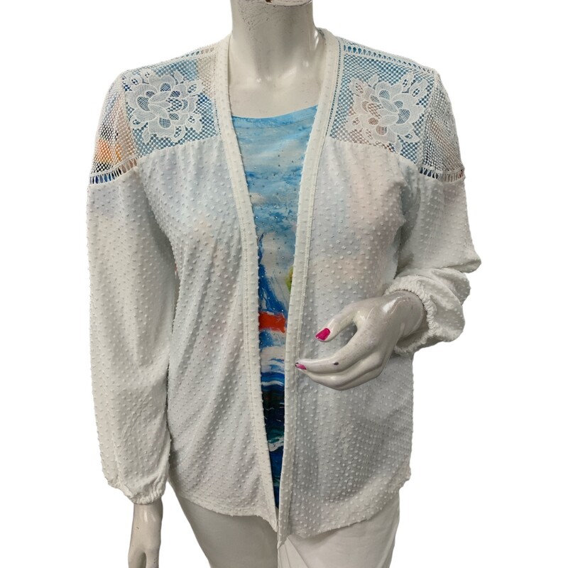Maurices Cardigan, White, Size: L