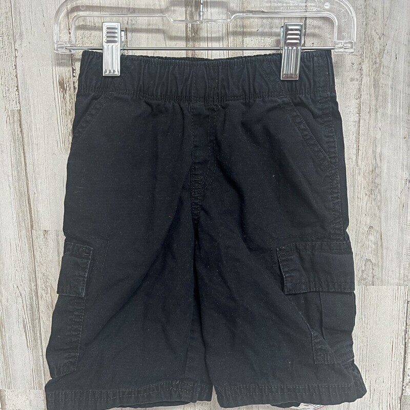 4T Black Cargo Shorts, Black, Size: Boy 2T-4T