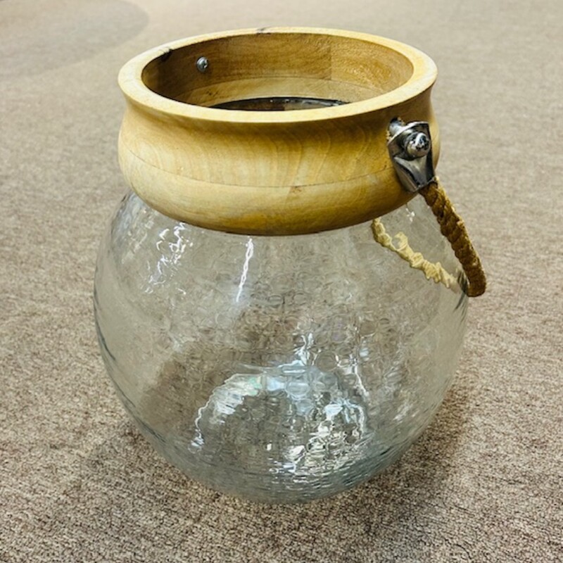 Glass Dimpled Jug with Rope Handle
Clear Tan Size: 10 x 12H