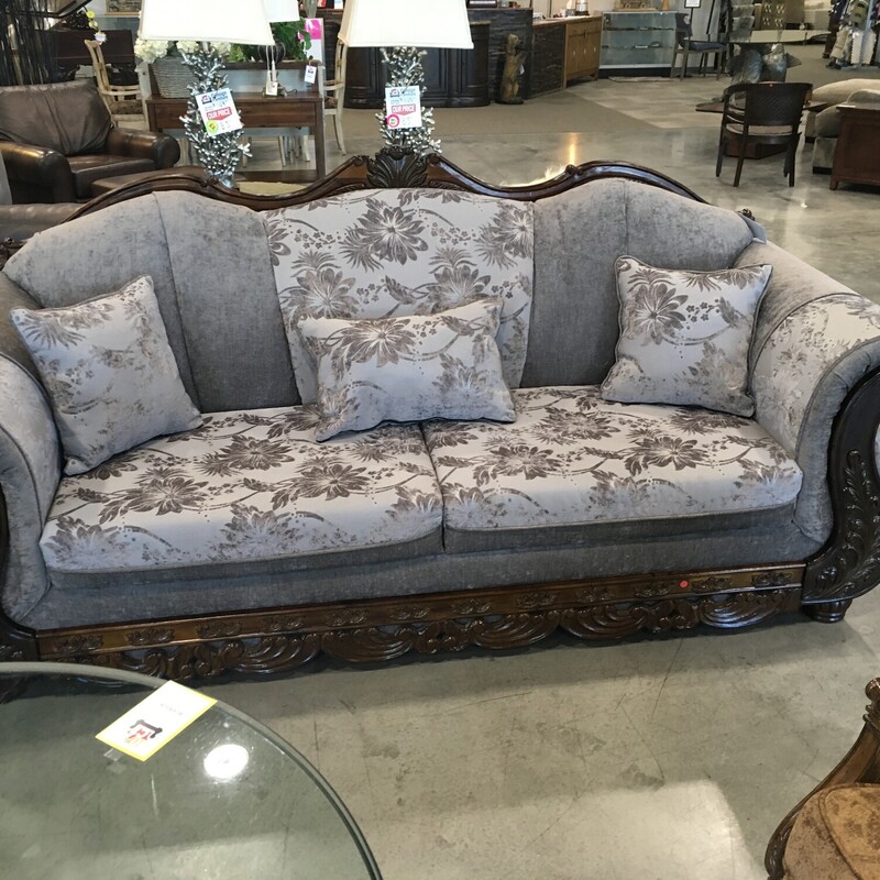 Grey Floral Sofa