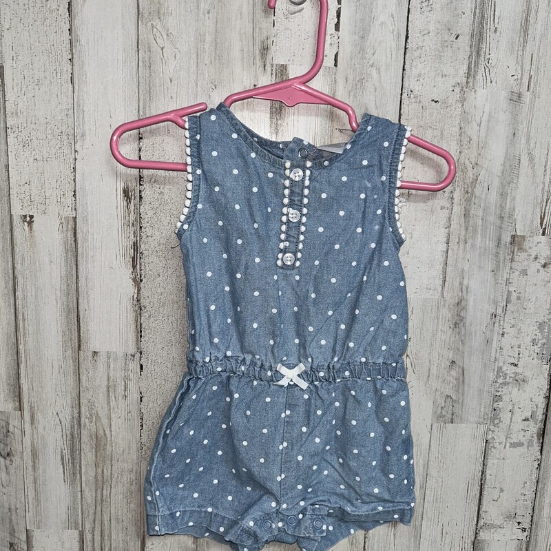 9M Chambray Dotted Romper