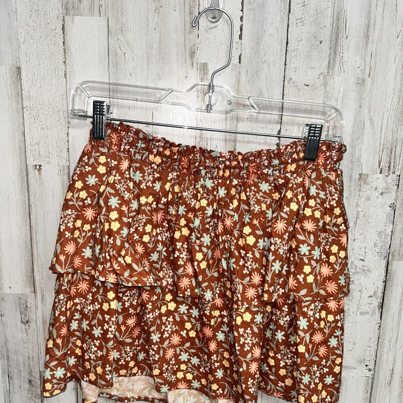 10/12 Rust Floral Ruffle, Orange, Size: Girl 10 Up