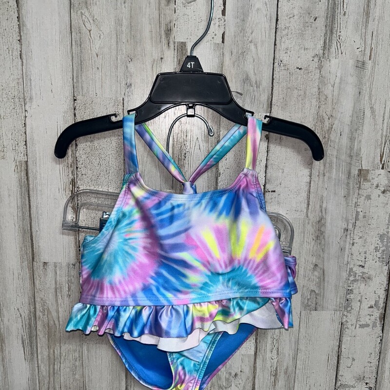 6X 2pc Tie Dye Swim Set, Pink, Size: Girl 6/6x