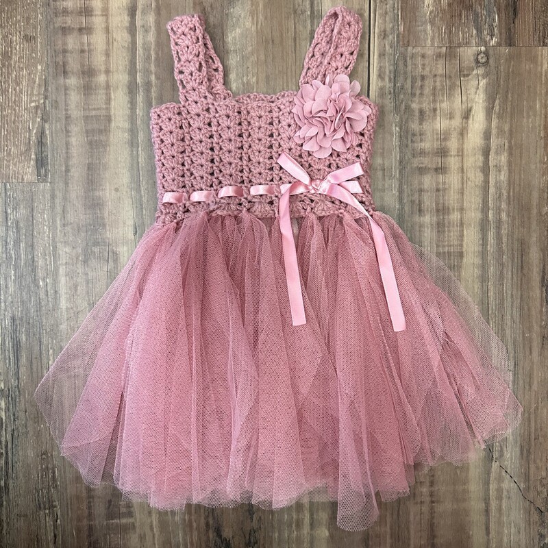 Crochet/Tulle Photo Dress, Mauve, Size: Baby 0-6M