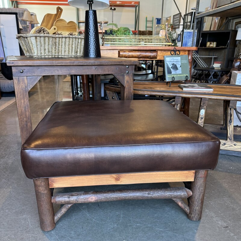 Old Hickory Big Ranch Leather Cocktail Ottoman
Rich Dark Brown Leather

Size: 34x34x19H