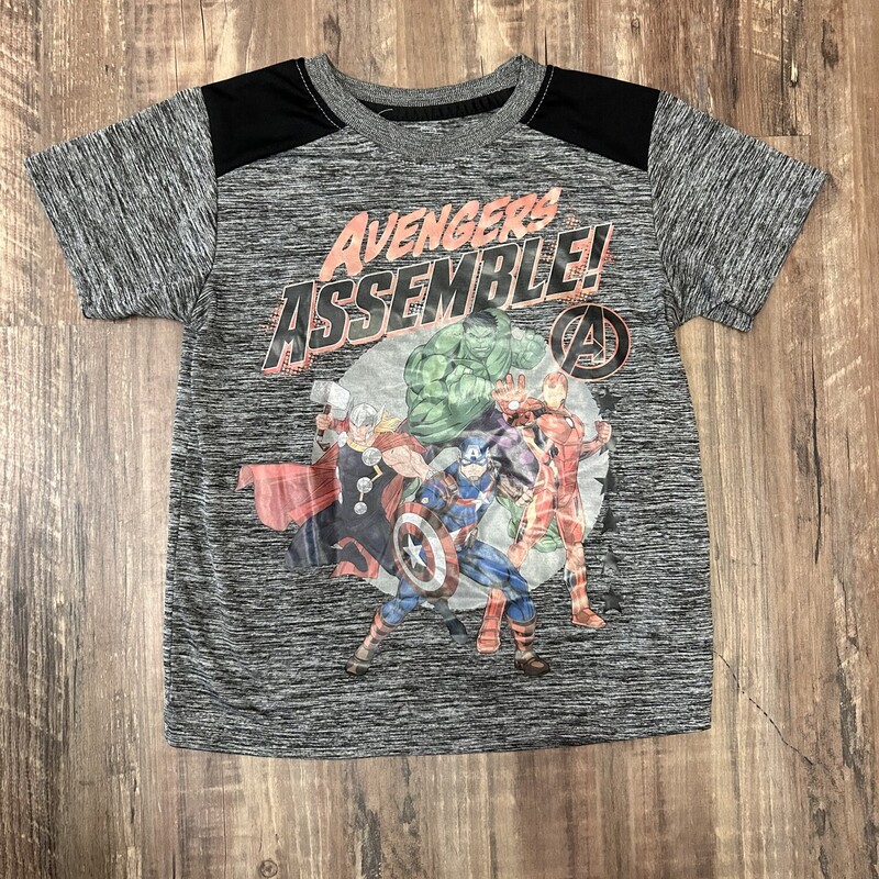 Avengers Assemble Dry Fit, Gray, Size: 5 Toddler