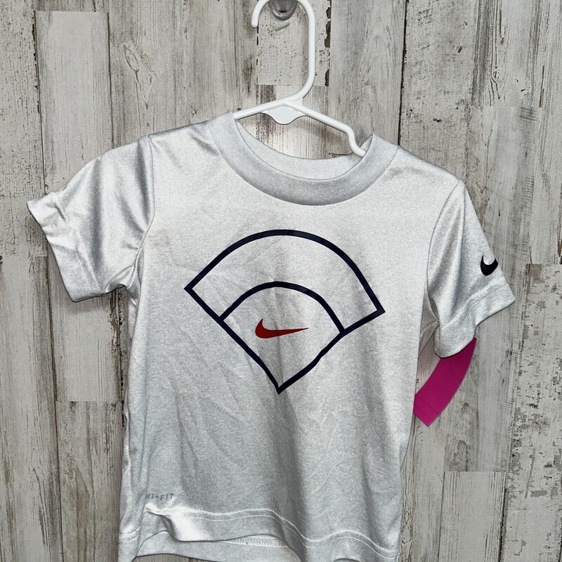2T White Home Plate Tee, White, Size: Boy 2T-4T