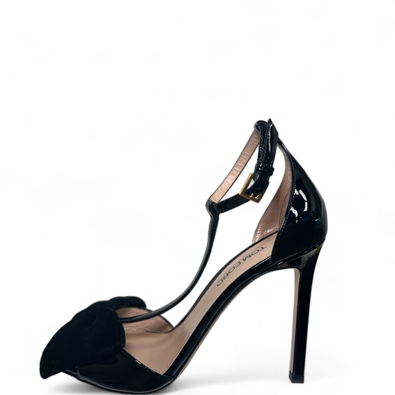 Tom Ford T-Strap Sandal, Black, Size: 39.5