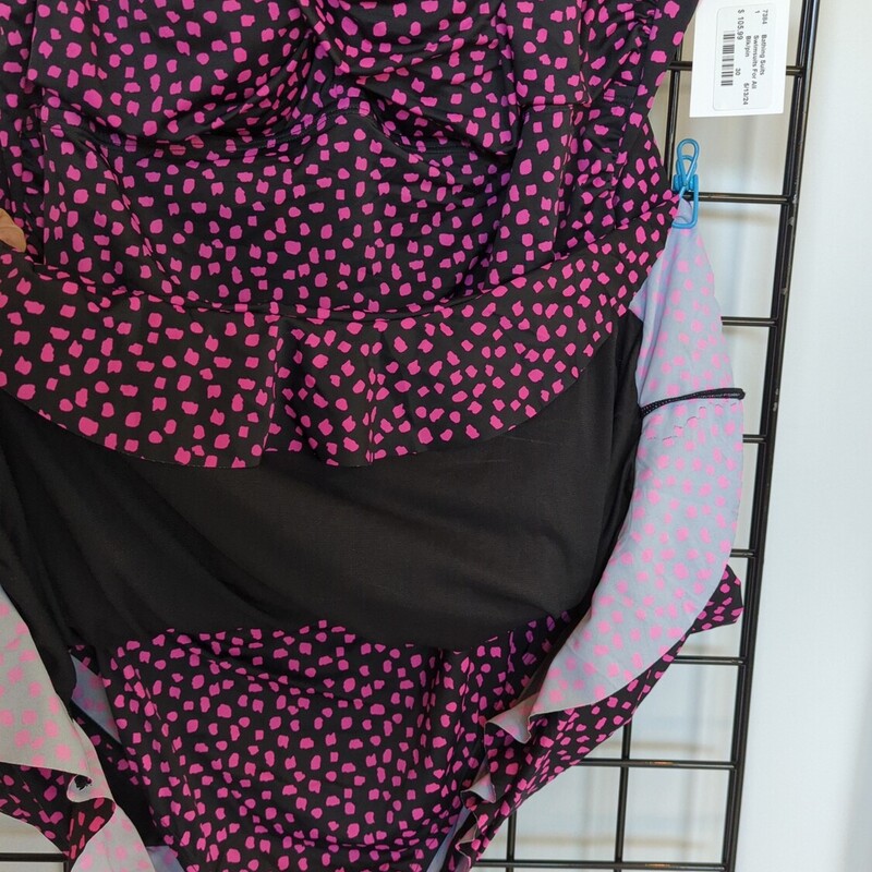 Swimsuits For All, Blk/pin, Size: 30