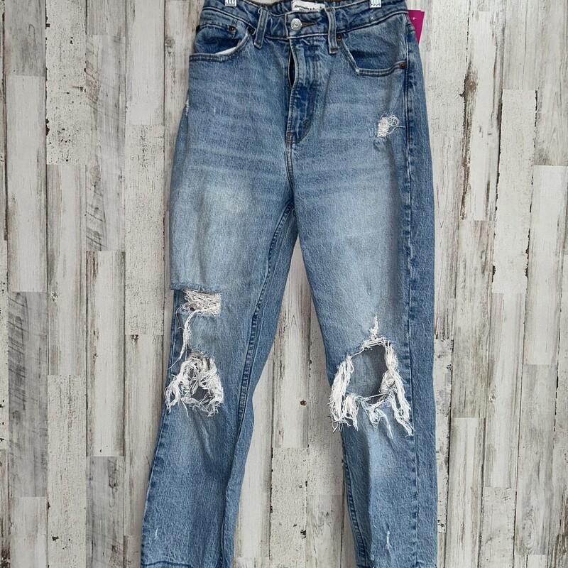 Sz0 Ripped Mom Jeans, Blue, Size: Ladies XS