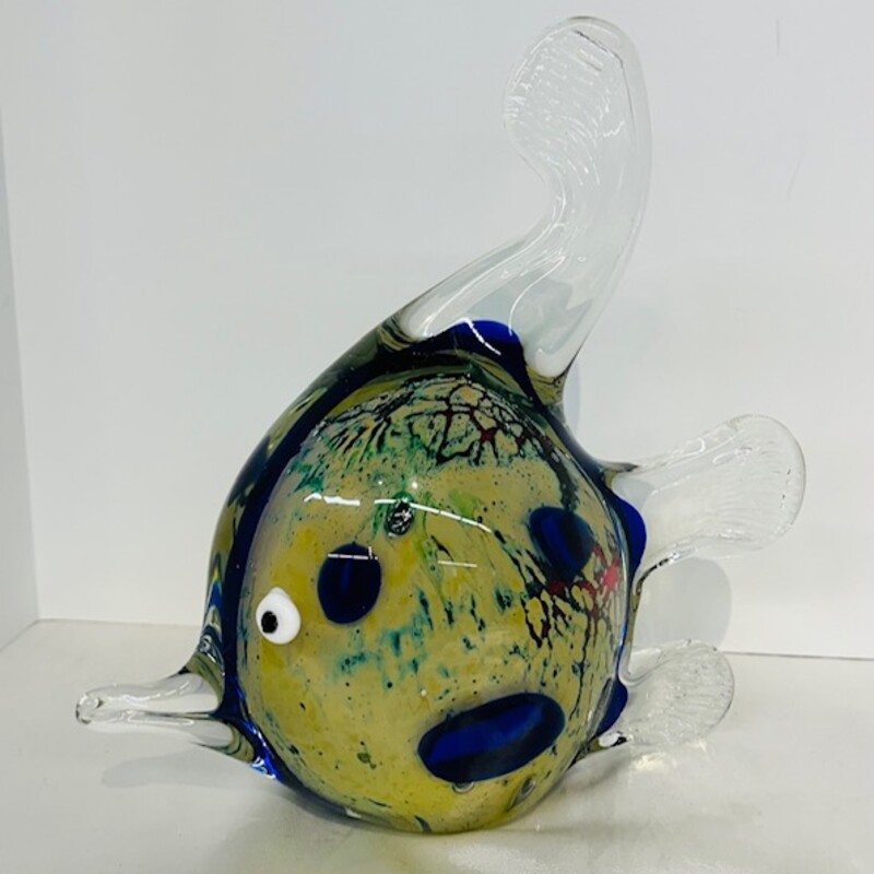 Bulbous Glass Fish
Clear Blue Yellow Red Size: 10 x 9.5H
