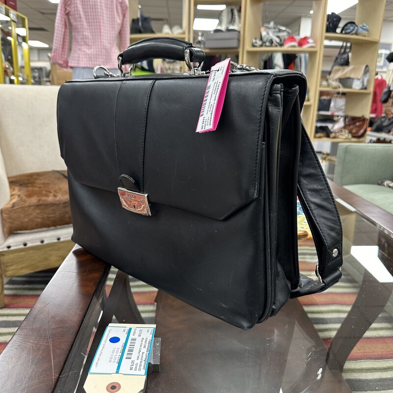 Gorgeous Bosca Soft Leather Briefcase, Black and barely used. Retails for over $700!<br />
Size: 17x12