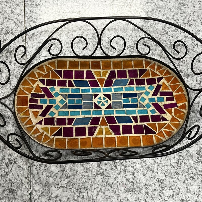 Mosaic Glass/metal Basket