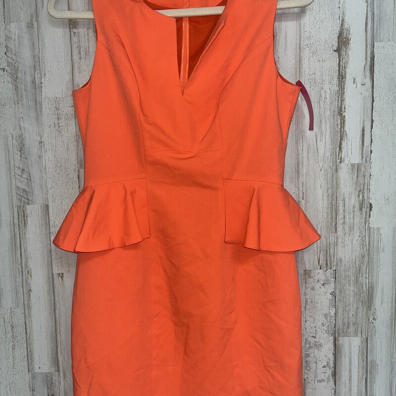 M Orange Ruffled Dress